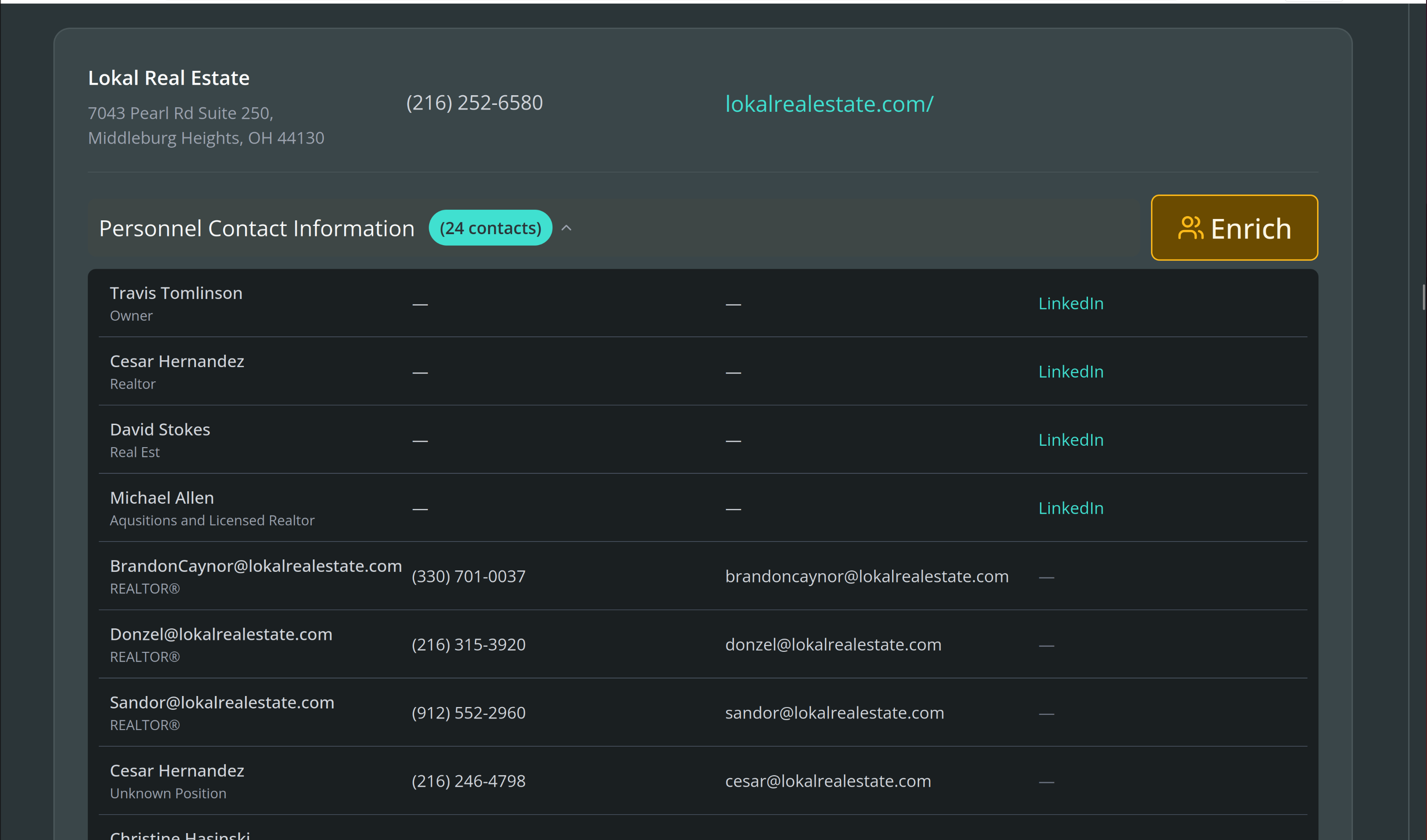 TAMASSearch Results - B2B prospecting automation
